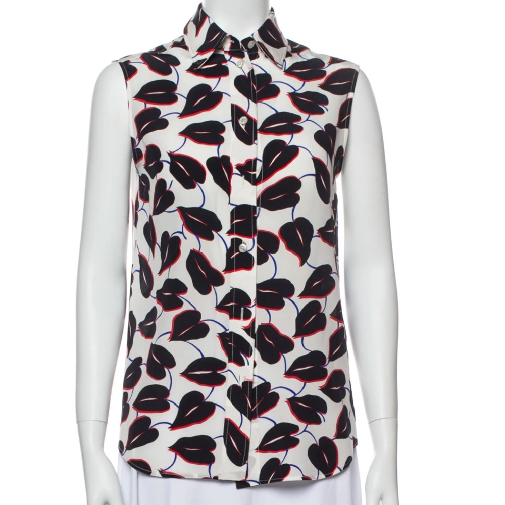 Givenchy Silk Button-Up Top (Size X-Small)